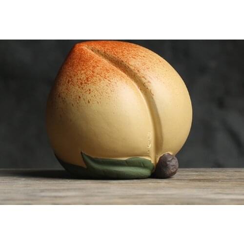 LUWU Zisha ceramic tea pets peach yixing purple clay tea play handmade tea accessories