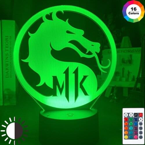 Console Game Mortal Kombat 11 Logo Kids Night Light Led Touch Sensor Color Changing Nightlight for Child Bedroom Decor Lamp Gift