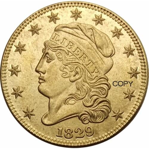 United States of America 5 Dollars Capped Bust small type 1829 Brass Copy Coin