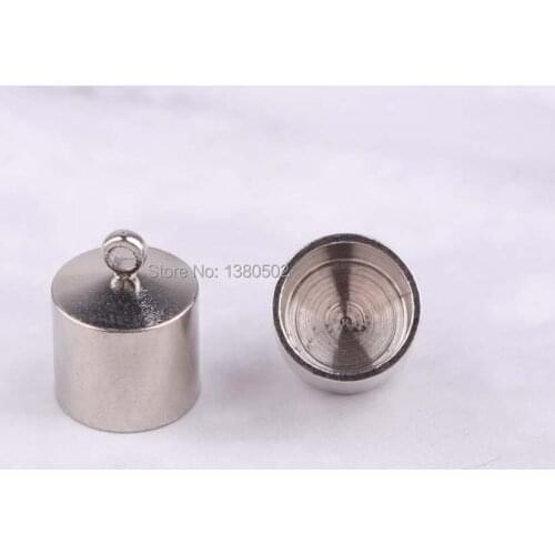 50pcs/lot 14*9mm silver color metal Cord End Caps for rope Stopper ending for decoration