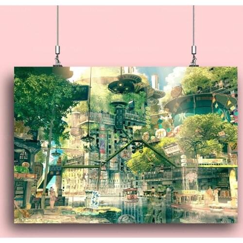 Canvas Prints Boston Ivy Poster Home Decoration City Painting Cartoon Scenery Wall Art Summer Picture Modular For Living Room