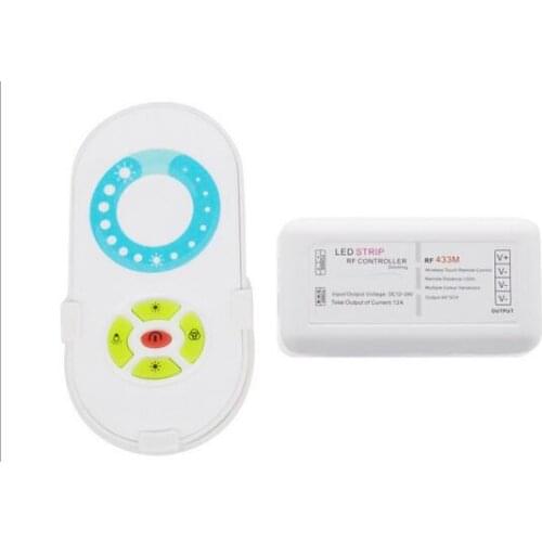 Plastic shell RF Touch 5 keys Led Dimmer LED Controller Dimmer SMD 5050 3528 Single Color LED Strip Tape Lighting Dimming