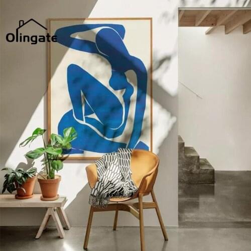Famous French Artist Portrait Artwork Canvas Poster Abstract Blue Nudes Figure Wall Picture One Piece Wall Art Home Room Decor