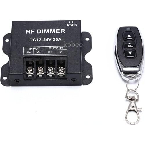 12V RF LED Dimmer Wireless Brightness 3 Keys Remote Controller DC 12V- 24V 30A 360W 720W for 5050 3528 Single Color Strip Lights