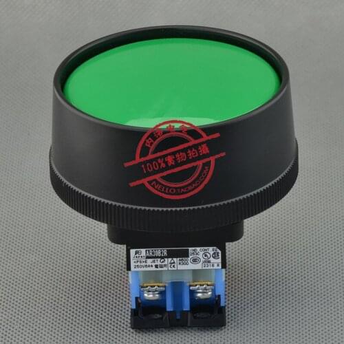 [SA]Fuji FUJI 30mm grommet 65 with self-reset button mushroom green AR30B2R-10G 1 normally open--10pcs/lot