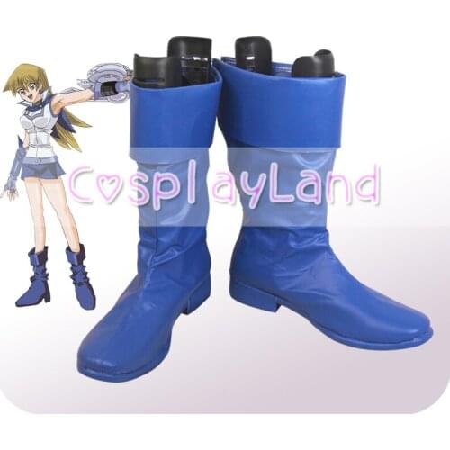Yu-Gi-Oh Alexis Rhodes Cosplay Boots Shoes Blue Women Shoes Costume Customized Accessories Halloween Party Shoes