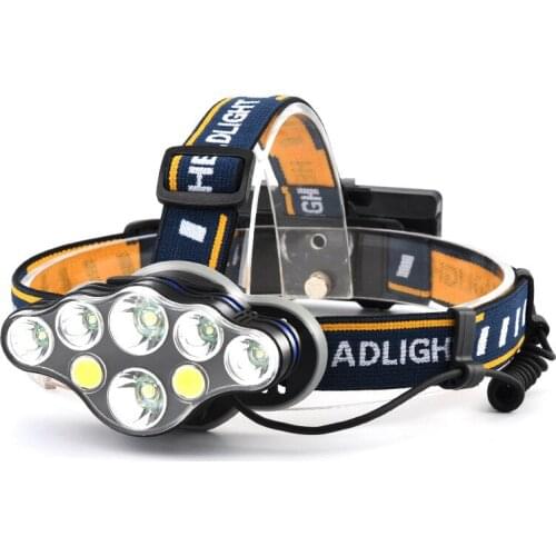 LED Fishing Head lamp Rechargeable T6 COB 8 Modes Headlight Lamps 80000 Lumens Flashlight Zoomable Waterproof for Camping