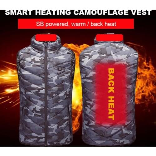 5V Intelligent Heating Vest Winter Outdoor Sports Men And Women Camouflage Heating Vest Safety USB Heating Charging Jacket