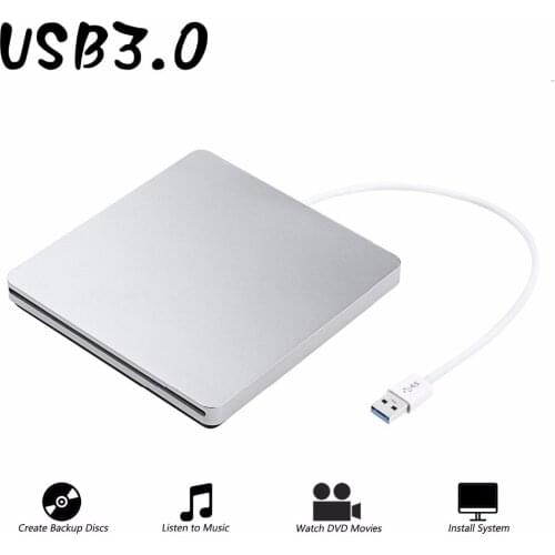 USB 3.0 Slot Load Drive External DVD Player CD/DVD RW Burner Writer Recorder Superdrive For Apple Mac Laptop PC Win Notebook