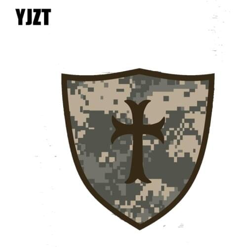 YJZT 11.3CM*11.8CM Accessories Camouflage Cross Templar Car Sticker Bike Decal 6-2113