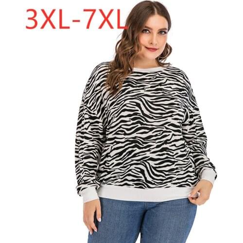 2021 spring autumn plus size tops for women large pullover long sleeve loose casual leopard O neck T shirt 3XL 4XL 5XL 6XL 7XL