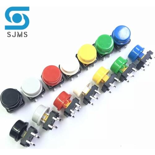 10PCS B3F-4055 12*12*7.3mm Tactile Switches Push Button Tact Switch With A24 Color Round Button Cap