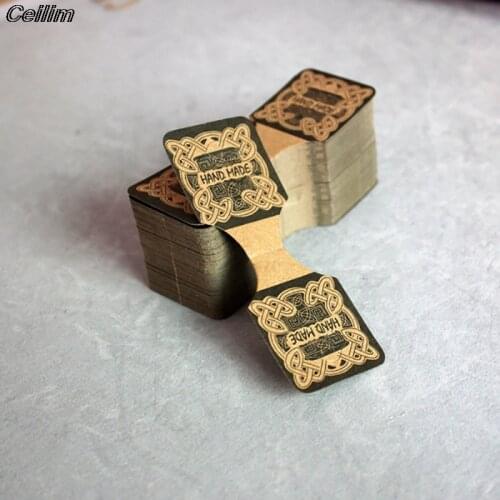 100pcs 90x35mm Paper Jewelry Handmade Printed Card Tags Necklace Bracelet Display Tags Vintage Brown Package Card