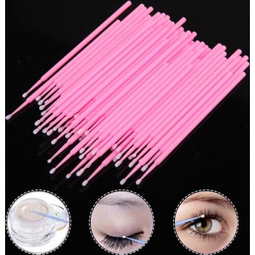 100Pc Micro Makeup Brushes Disposable Lip Makeup Lipstick Brush Durable Applicators Eyelash Extensions Cotton Swabs Make Up Tool