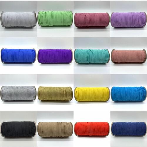 5yards/lot 3mm Sewing Elastic Band Colourful High Elastic Fiat Rubber Band Waist Band Stretch Rope Elastic Ribbon