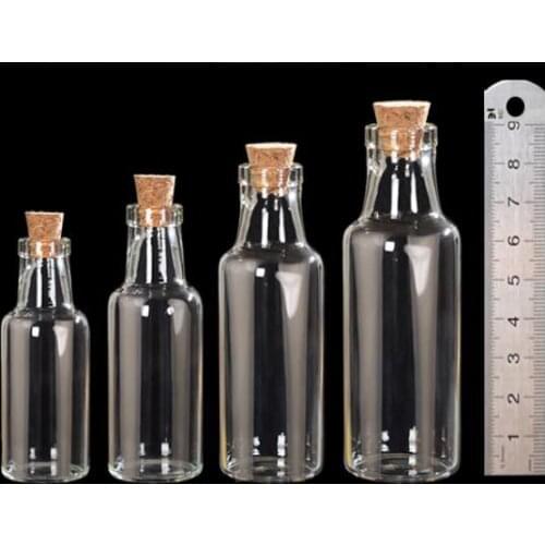 50pcs/lot High quality clear Glass wishing Bottles With Cork stopper Drift Bottle For Wedding Holiday Decoration Gift diy Jars
