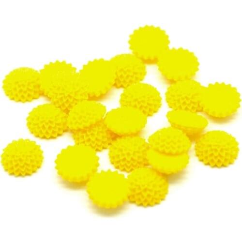 50Pcs Yellow NOT Hole 15x6mm Resin Flowers Loose Beads Flatback Cabochon Scrapbooking Jewelry Finding Making DIY Accessories
