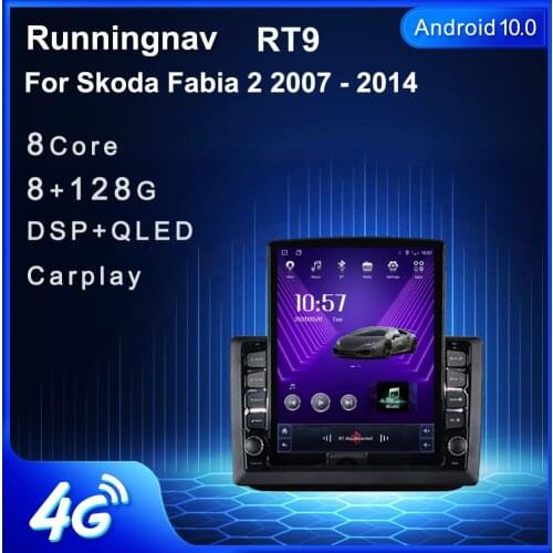 9.7" Android 10.1 For Skoda Fabia 2 2007 - 2014 Tesla Type Car Radio Multimedia Video Player Navigation GPS RDS no dvd
