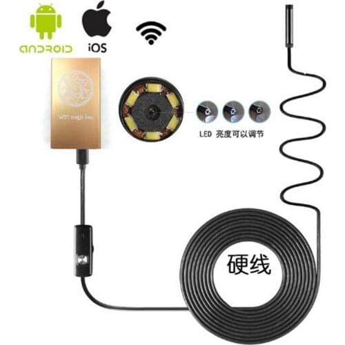 5.5mm Wireless WIFI Endoscope Camera 6LED illumination 1M/2M/3.5M/5M Optional