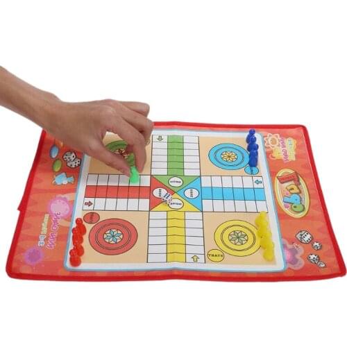 Kids Classic Flight Chess Game Non-woven Chessboard Modern Ludo Chess Family Party Fun Board Game Aeroplane Chess