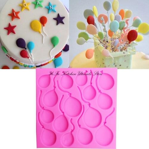 DIY Balloon Cake Border Silicone Molds Birthday Fondant Cake Decorating Tools Gumpaste Chocolate Gumpaste Moulds cake pops T0981
