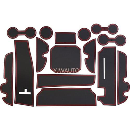 Door Slot Mat for Toyota KLUGER Highlander 2015 Gate Groove Cushion Car Door Rubber Cup Holder Mats Anti-slip Carpets Position