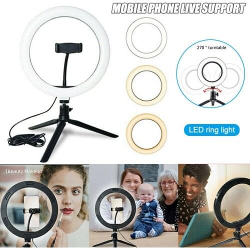 10inch Led Ring Light Photography Selfie Ring Lamp For Youtube & Makeup Video Light With Tripod For Phone