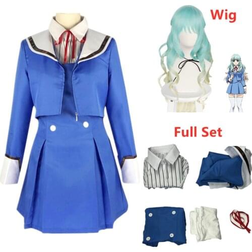 Shinzaki Kuon Cosplay Costumes Anime High-Rise Invasion Tenkuu Shinpan Women Uniform Dress Halloween Full Set