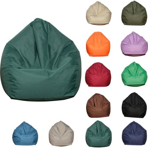 Kids Adults Solid Color Bean Bag Lazy Lounge Chairs Couch Sofa Cover Interior Office Decoration