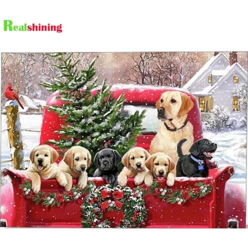 Square/Round Diamond Diamond Painting Cross Stitch Dog Christmas Car Diamond Embroidery Rhinestone Mosaic Decoration N2023