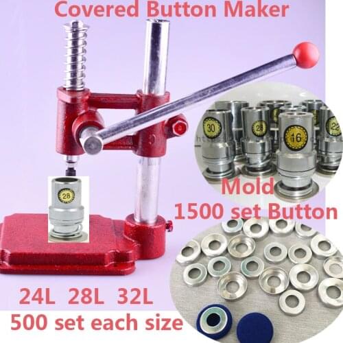 Fabric Covered Button Machine/Maker +24L 28L 32L Fabric Self Cover Button Dies Mold Tools +Shirt Pant Sewing Covered Button 1500
