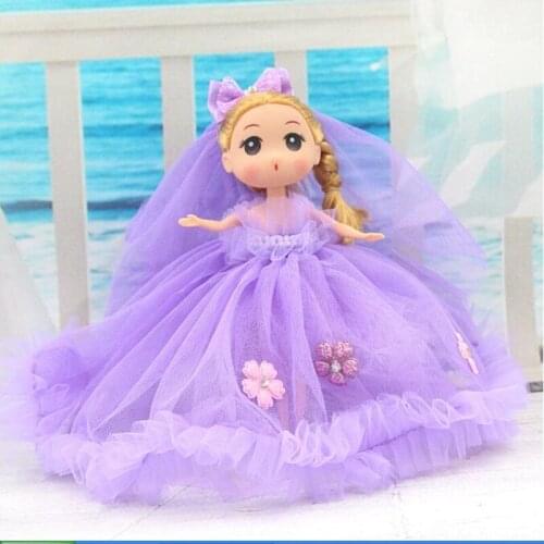 Mini Love Plastic Doll Princess Doll with Colorful Wedding Dress Baby Toys Party Girl Gift Brinquedos A061 2pcs/lot