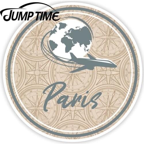 Jump Time for Retro Paris France Stickers Travel Sticker Luggage Laptop Gift Window Decal Waterproof Car Accessories