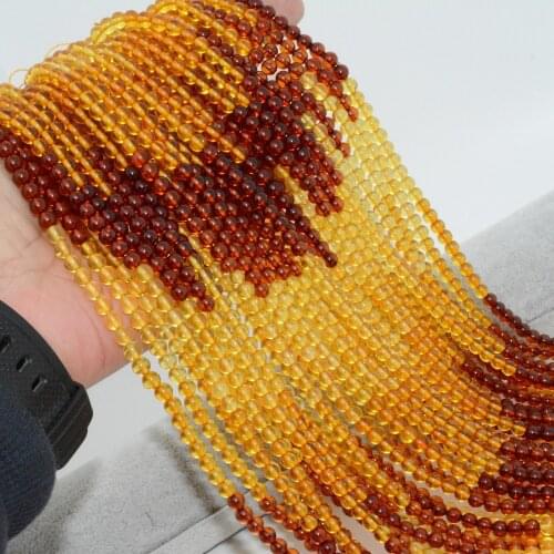 Natural Baltic Honey + Congac Amber Loose Round Beads 5.5mm