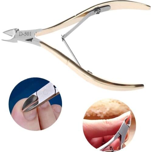 New Gold Stainless Steel Nail Cuticle Scissors Manicure Pedicure Tools Dead Skin Scissor