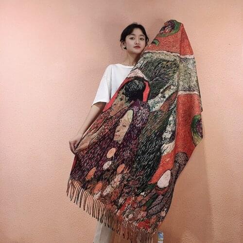 Autumn Winter Warm Cashmere Scarves Women Designer Wool Pashmina Shawl Femme Fashion Long Hijab Foulard Tassels Oversize