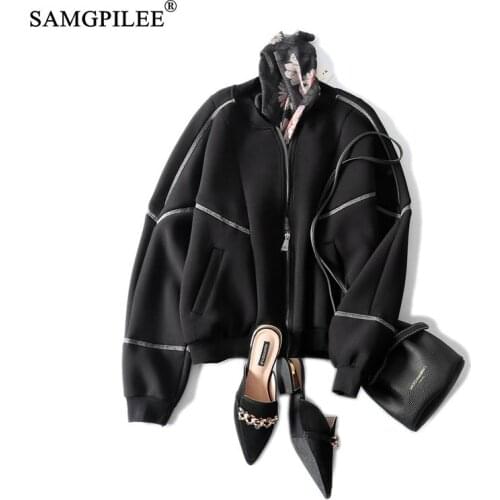 Coats Women Winter 2020 Casual Plus Size Woman Autumn Jacket Full Sleeve Solid Stand Collar Zipper Slim Standard Womens Jackets