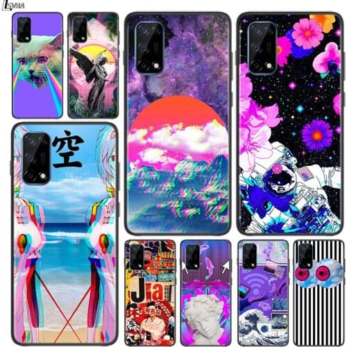 Vaporwave Art for OPPO Realme V15 X5 X3 X50 X7 X2 C17 C11 C3 C2 7 7i 6 6S 6i 5 Narzo 20 Pro Black Phone Case