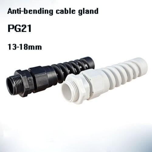 PG21 M25 10pcs Nylon Cable conduit Gland 13-18mm thread wire Plastic Flex Spiral Strain Relief cable connection Free shipping