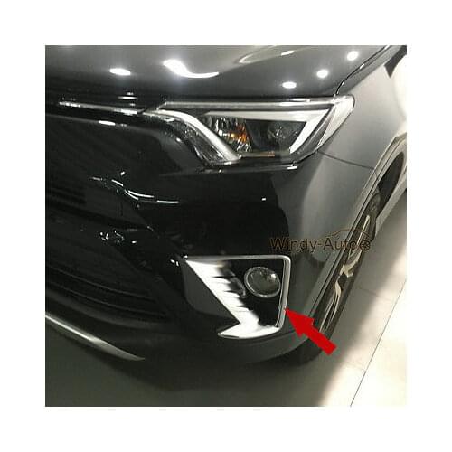 Fit For Toyota RAV4 2016 2017 2018 Chrome ABS Front Fog Light Lamp Cover Trims