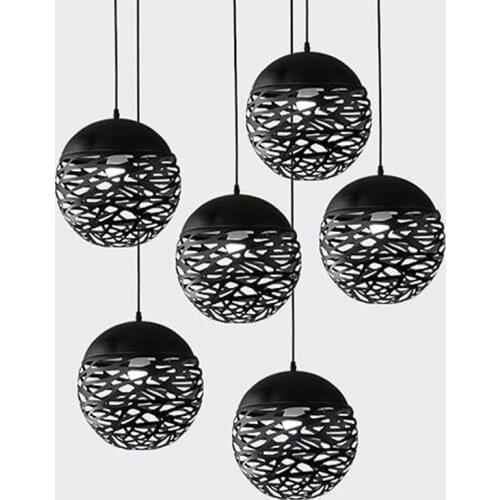 Retro industrial style hollow carved chandelier personality creative led restaurant modern living room bedroom shop bar lighting