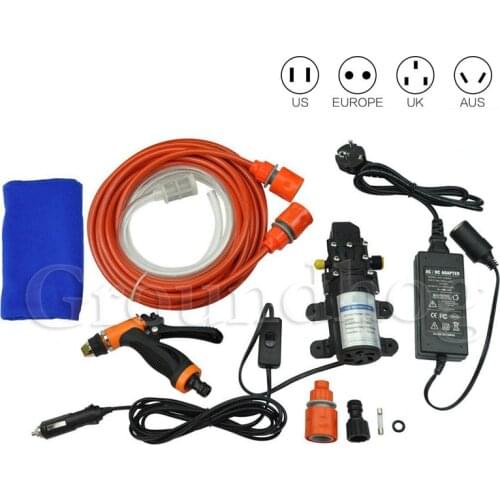 High Pressure Self-priming Electric Car Washing Washer Machine 12V 70w Car Washer Pump Cleaner With 220 to 12V Adapter Package