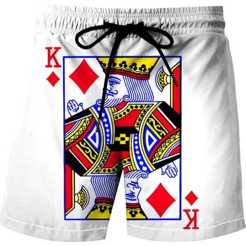 New poker mens shorts 3D printed Street hip hop casual shorts love street hip hop Harajuku shorts