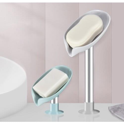 Soap Rack Bathroom Storage Leaf-shaped Leaf Shape Self Draining Stand-up Type Without Perforation Soaps Dish