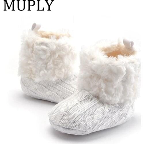 Warm Prewalker Boots Toddler Girl Boy Crochet Knit Fleece Boot Wool Snow Crib Shoes Winter Booties