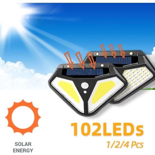 Waterproof 102 LED Wall Lamp Outdoor Solar LED With Motion Sensor LED Lights Lamp Decoration Garden Wall Street