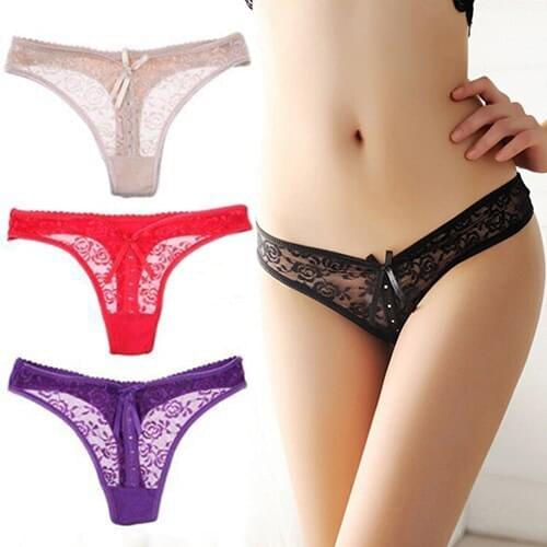 Womens Sexy Lace V-string Briefs Panties Thongs G-string Lingerie Underwear 8RF8FDS