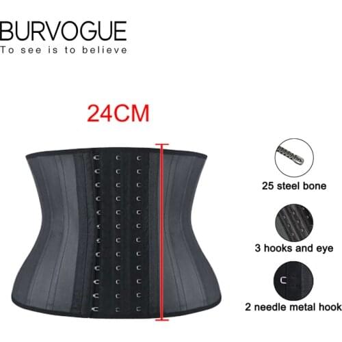 Burvogue Women Waist Trainer Slimming Corset Underbust Steel Bones Waist Control Corsets and Bustiers Sexy Women Latex Corsets