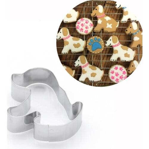 APRICOT New 1pcs Dog shape cookie cutter cake decoration fondant cuttters tools cookies stainless steel Cookie Tool