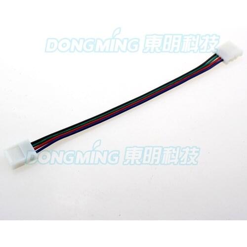 10mm 4 pin Two Connector with Wire For LED Strip SMD 5050 RGB , No Welding
